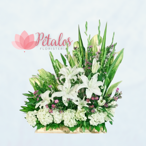 Arreglo Fúnebre Lirios y Hortencias